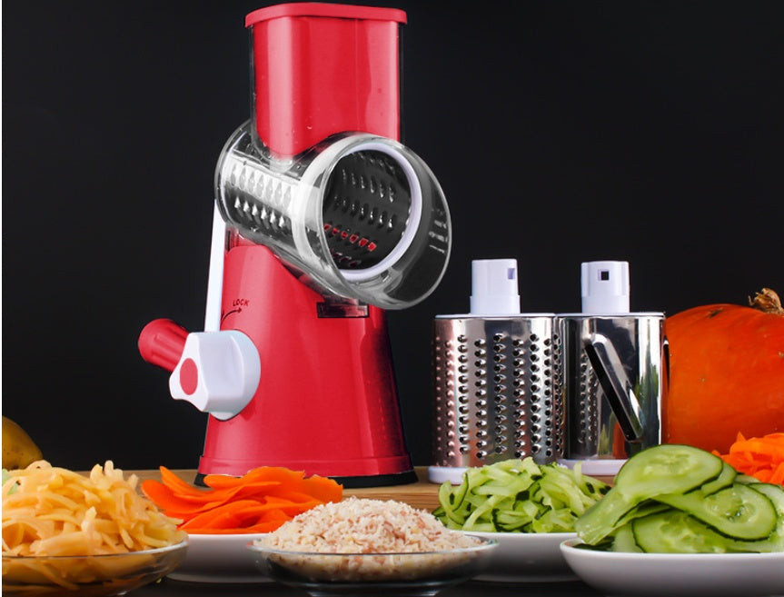 7-in-1 Round Mandoline Vegetable Slicer and Grater for Julienne Carrots Potatoes and Cheese
