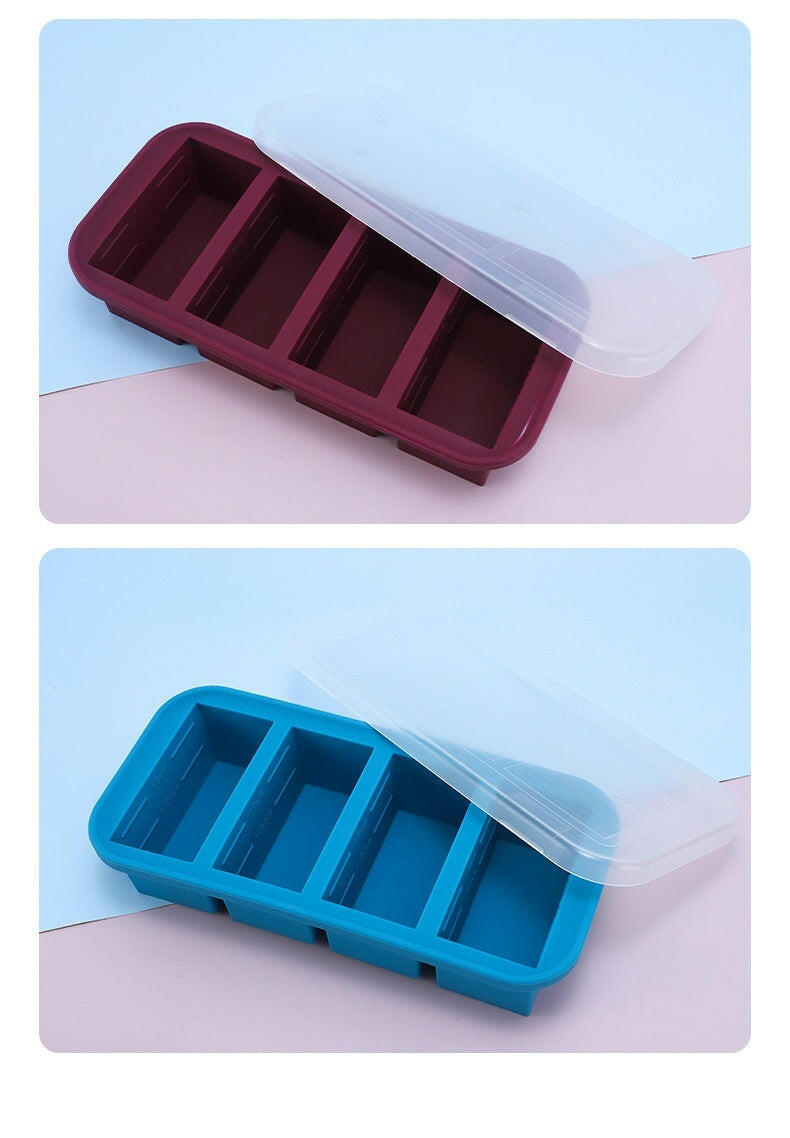 Silicone Ice Cube Box with Lid - Household Refrigerator Accessory