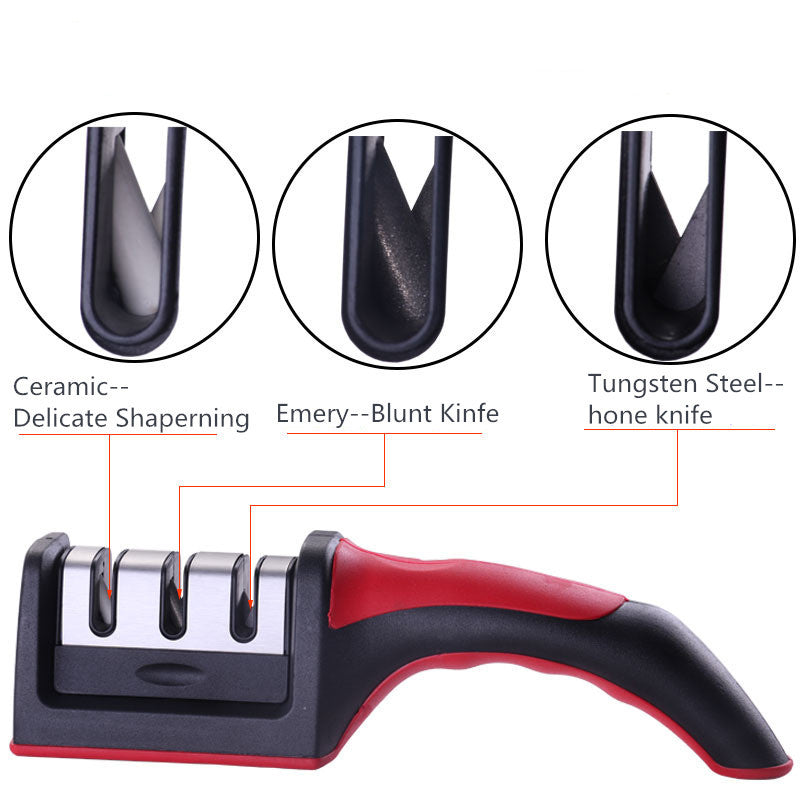 Kitchen Knife Sharpener - Tungsten Steel Diamond and Ceramic Accessory