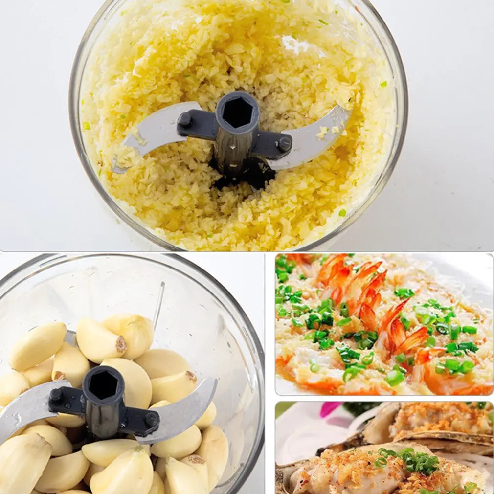 900ML Multifunction Meat Grinder Vegetable Chopper with Garlic Masher Hand Mincer