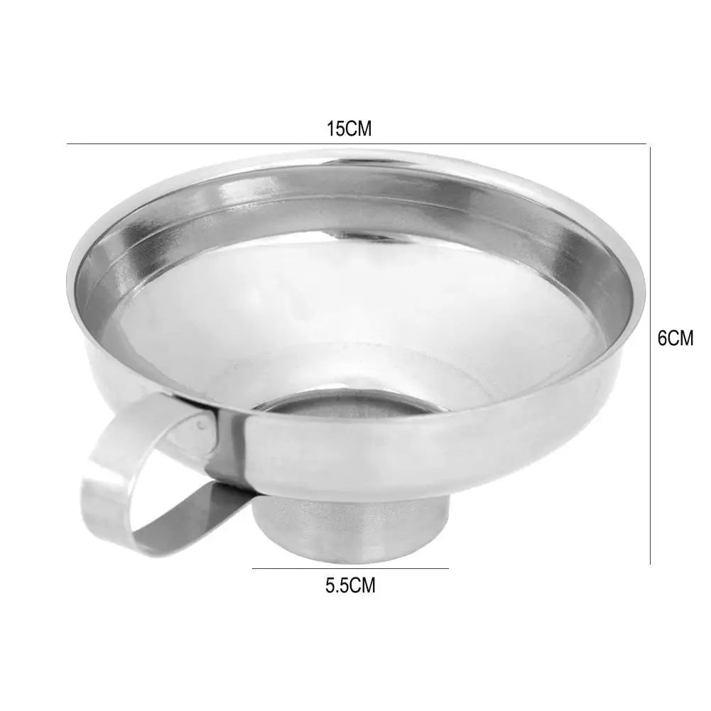 Stainless Steel Wide Mouth Canning Funnel Hopper Thick Salad Dressing Funnel Wide-Mouth Can for Oil Wine Kitchen Cooking Tools.