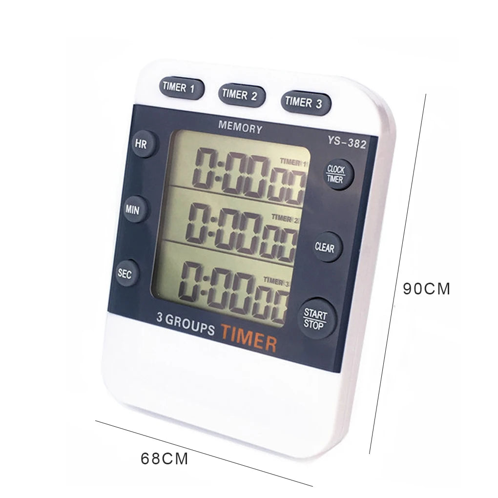 3-Channel Digital Kitchen Timer - Countdown and Up Pocket Timer