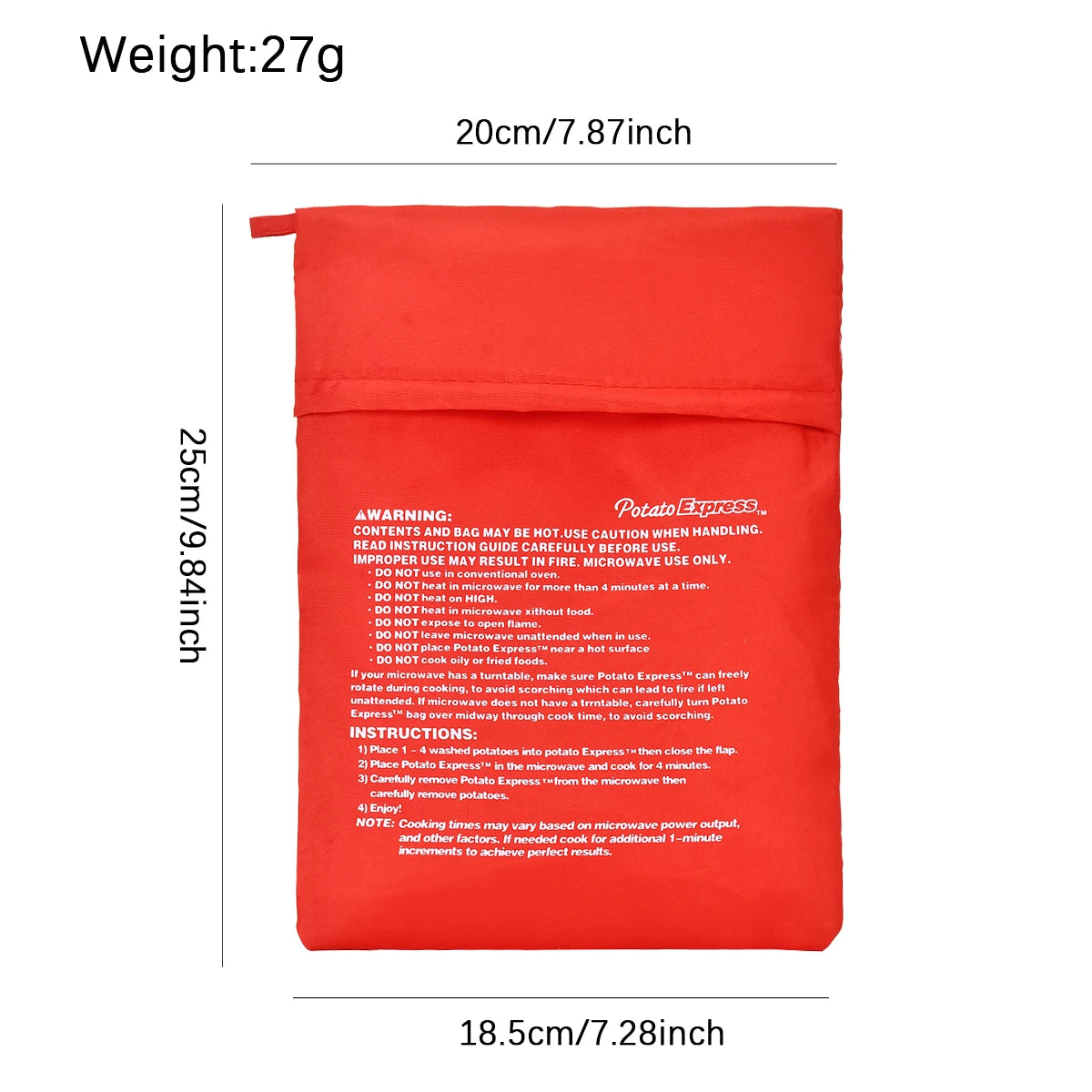 Reusable Microwave Oven Potato Bag.