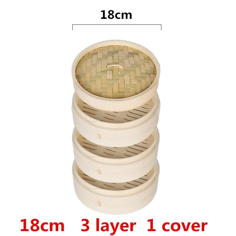 One Cage or Cover Cooking Bamboo Steamer Fish Rice Vegetable Snack Basket Set Kitchen Cooking Tools dumpling steamer steam pot.