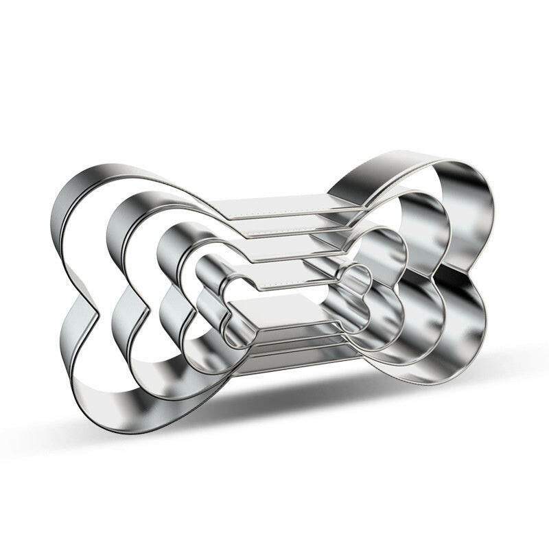 Stainless Steel Dog Paw Cookie Cutter - 4-Piece Biscuit and Cake Mold