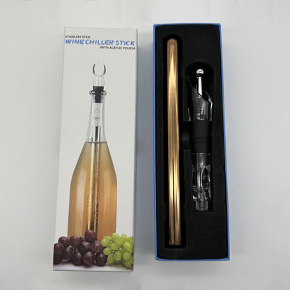 Stainless Steel Wine Bottle Cooler Stick with Leakproof Chilling Rod - Perfect for Wine and Beer Beverages