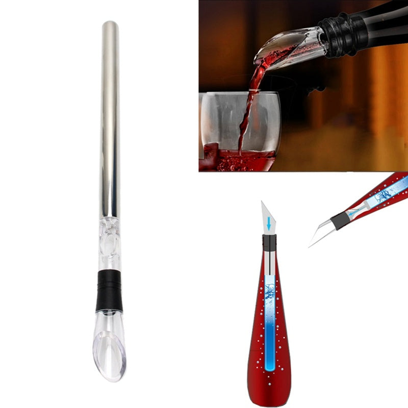 Stainless Steel Wine Bottle Cooler Stick with Leakproof Chilling Rod - Perfect for Wine and Beer Beverages