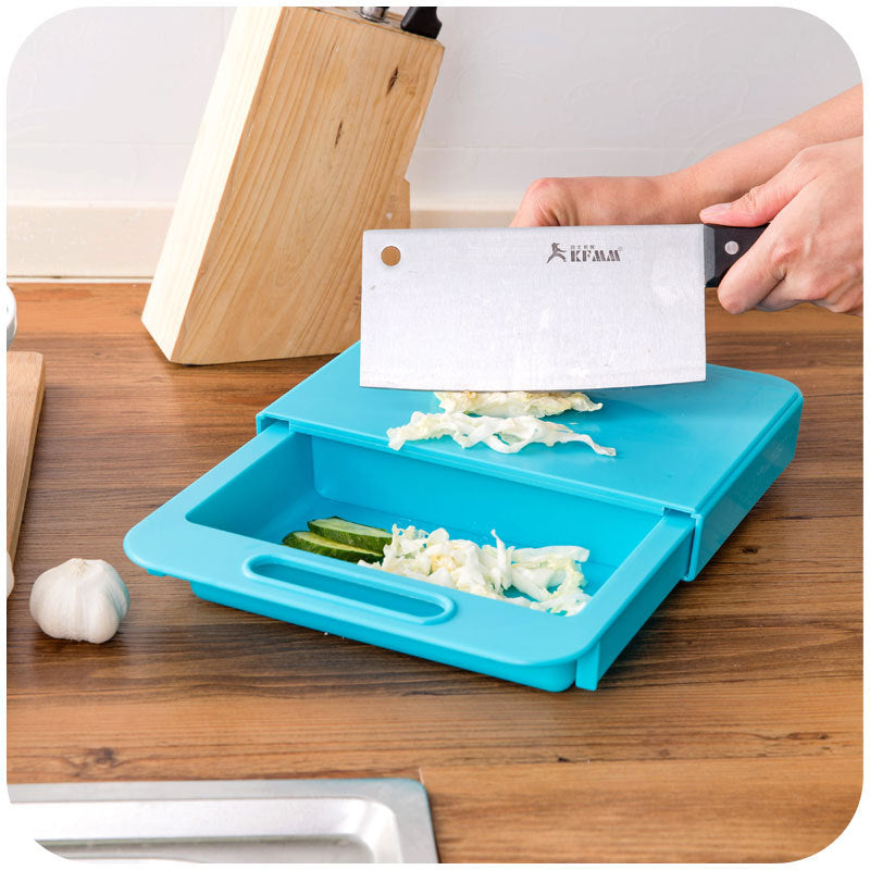 Multifunctional Kitchen Chopping Board with Drain Basket for Vegetables and Meat