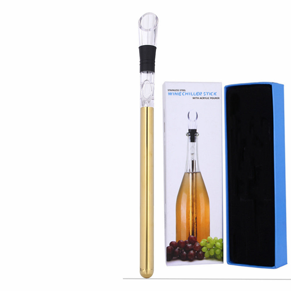 Stainless Steel Wine Bottle Cooler Stick with Leakproof Chilling Rod - Perfect for Wine and Beer Beverages