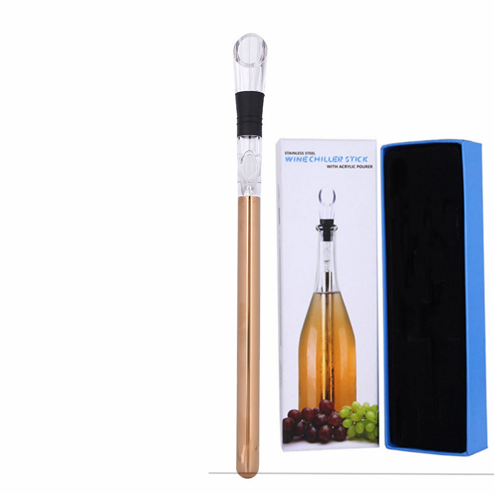 Stainless Steel Wine Bottle Cooler Stick with Leakproof Chilling Rod - Perfect for Wine and Beer Beverages