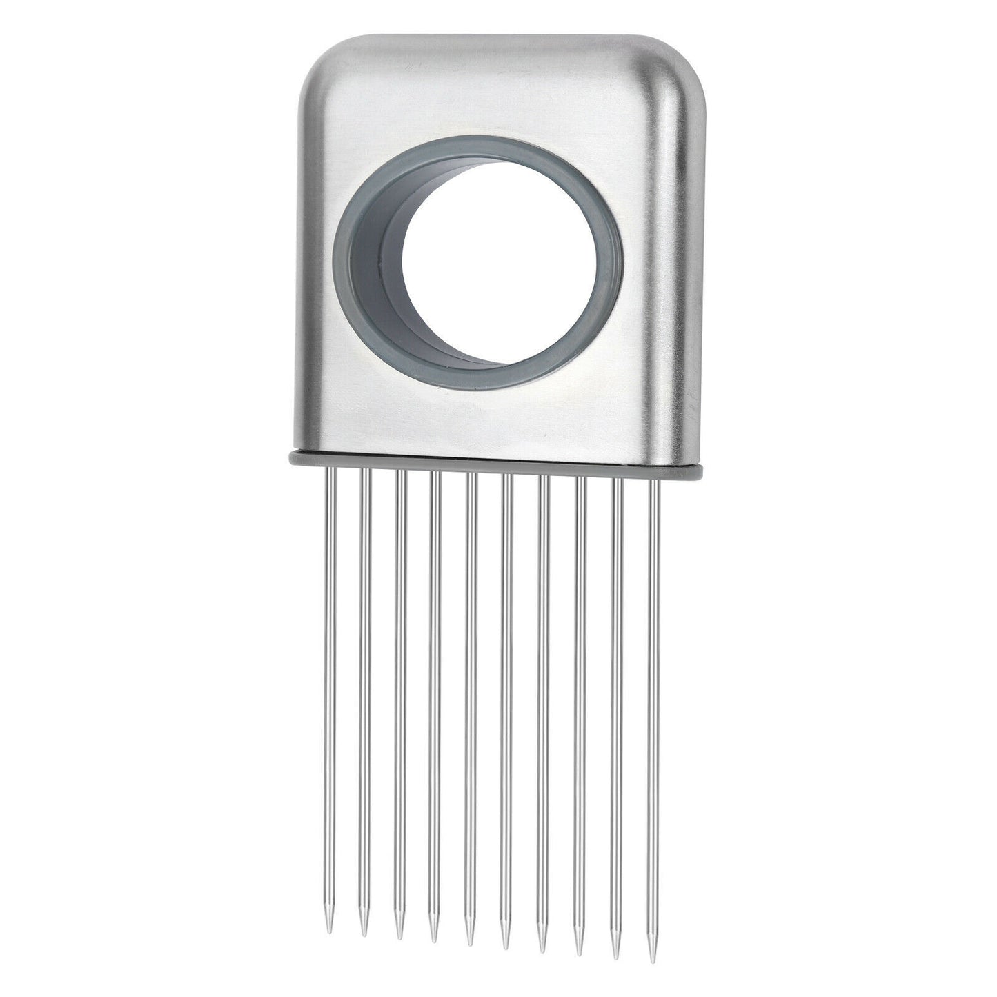 Stainless Steel Onion Holder and Slicer - Tomato Cutter for Neat Food Slicing