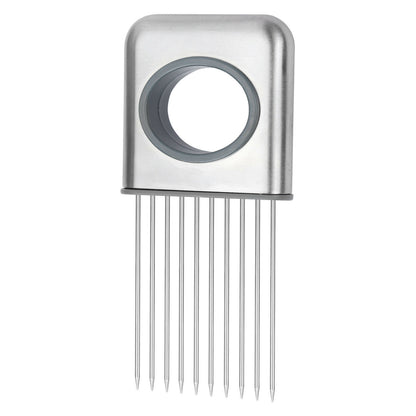 Stainless Steel Onion Holder and Slicer - Tomato Cutter for Neat Food Slicing