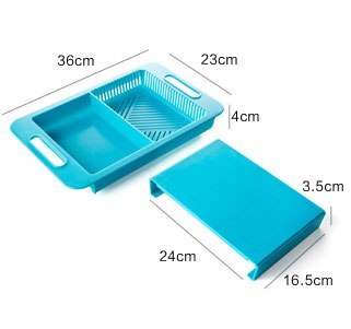 Multifunctional Kitchen Chopping Board with Drain Basket for Vegetables and Meat