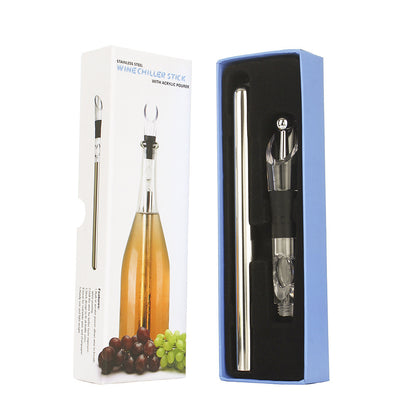 Stainless Steel Wine Bottle Cooler Stick with Leakproof Chilling Rod - Perfect for Wine and Beer Beverages