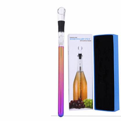 Stainless Steel Wine Bottle Cooler Stick with Leakproof Chilling Rod - Perfect for Wine and Beer Beverages