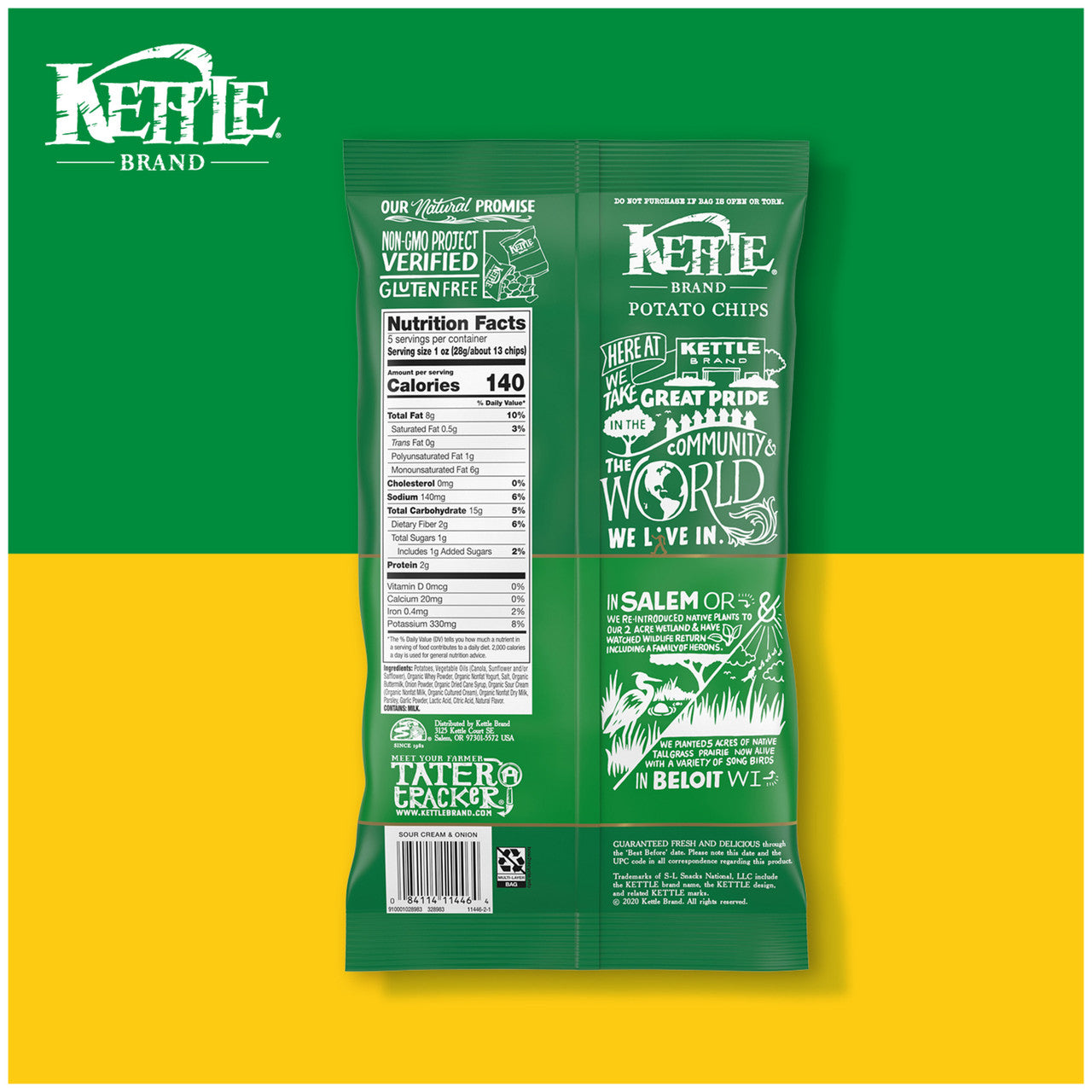 Kettle Chips Sour Cream & Onion Potato Chips (15x5 Oz)-6