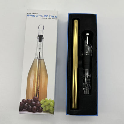 Stainless Steel Wine Bottle Cooler Stick with Leakproof Chilling Rod - Perfect for Wine and Beer Beverages