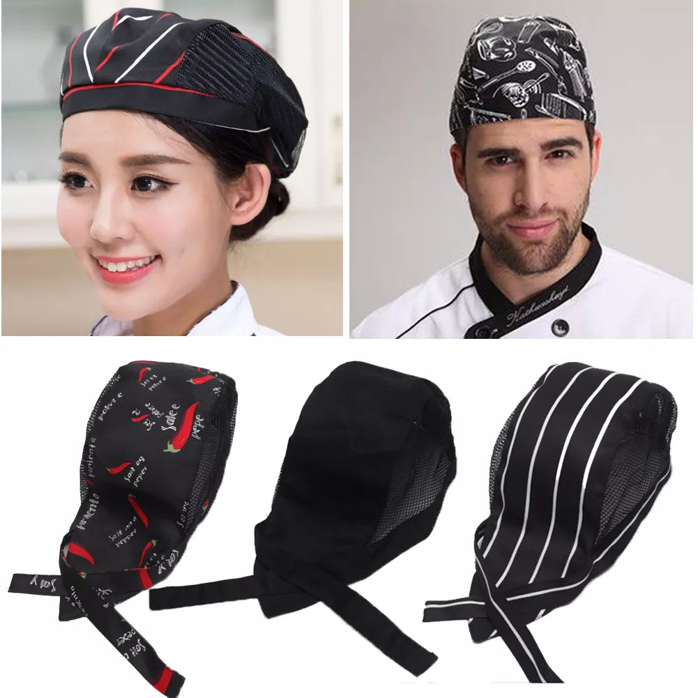Adjustable Chef Skull Cap - Adult Mesh Kitchen Cooking Hat for Restaurant