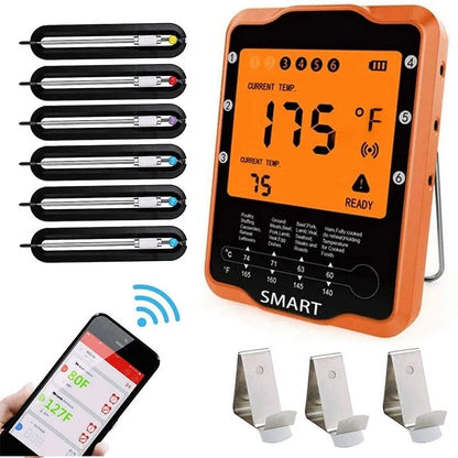 AIRMSEN Wireless Bluetooth Remote Digital Kitchen Cooking Food Meat Backlight Thermometer With Probe For BBQ Smoker Grill Oven.