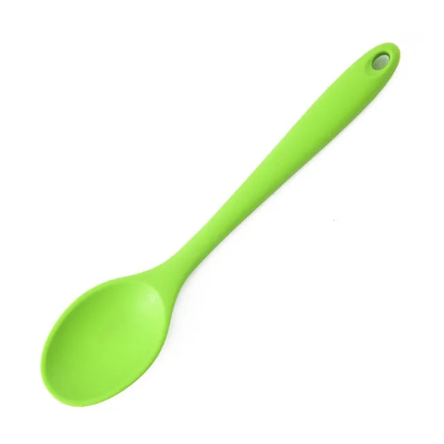 1Pcs Small Multicolored Silicone Spoons Nonstick Kitchen Spoon Silicone Serving Spoon Stirring Spoon for Kitchen Cooking Bakin.