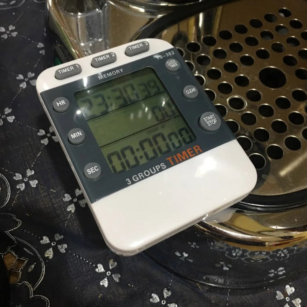 3-Channel Digital Kitchen Timer - Countdown and Up Pocket Timer