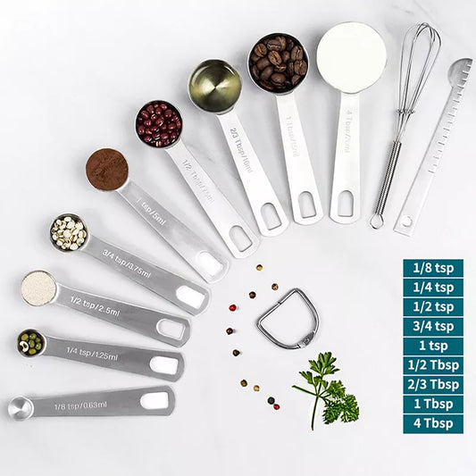 Measuring Spoons Set - Heavy Duty Stainless Steel Measuring Tools For Kitchen Cooking and Home Baking.