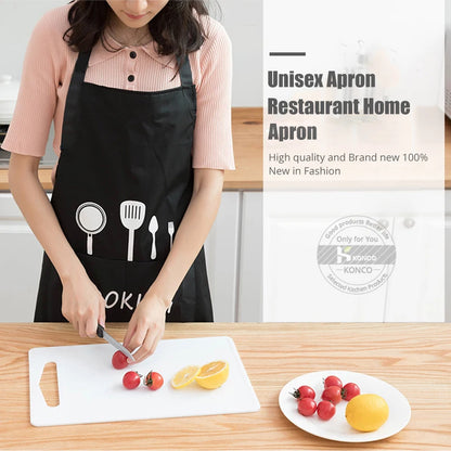Unisex Waterproof Cooking Apron with Pockets for Home Kitchen and Restaurant Use