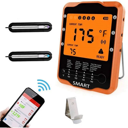 AIRMSEN Wireless Bluetooth Remote Digital Kitchen Cooking Food Meat Backlight Thermometer With Probe For BBQ Smoker Grill Oven.