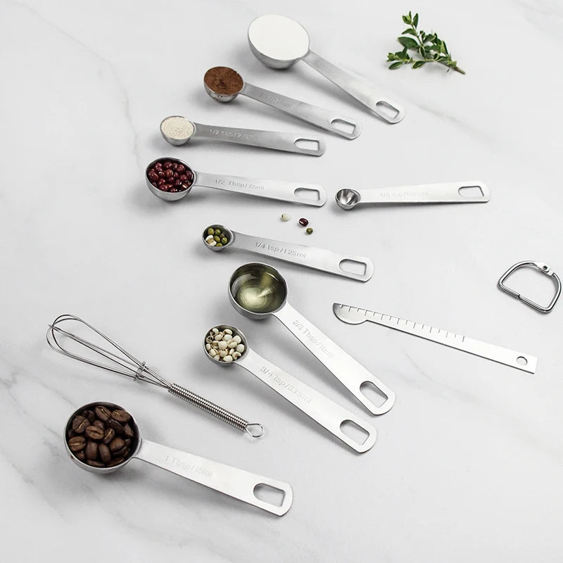 Measuring Spoons Set - Heavy Duty Stainless Steel Measuring Tools For Kitchen Cooking and Home Baking.