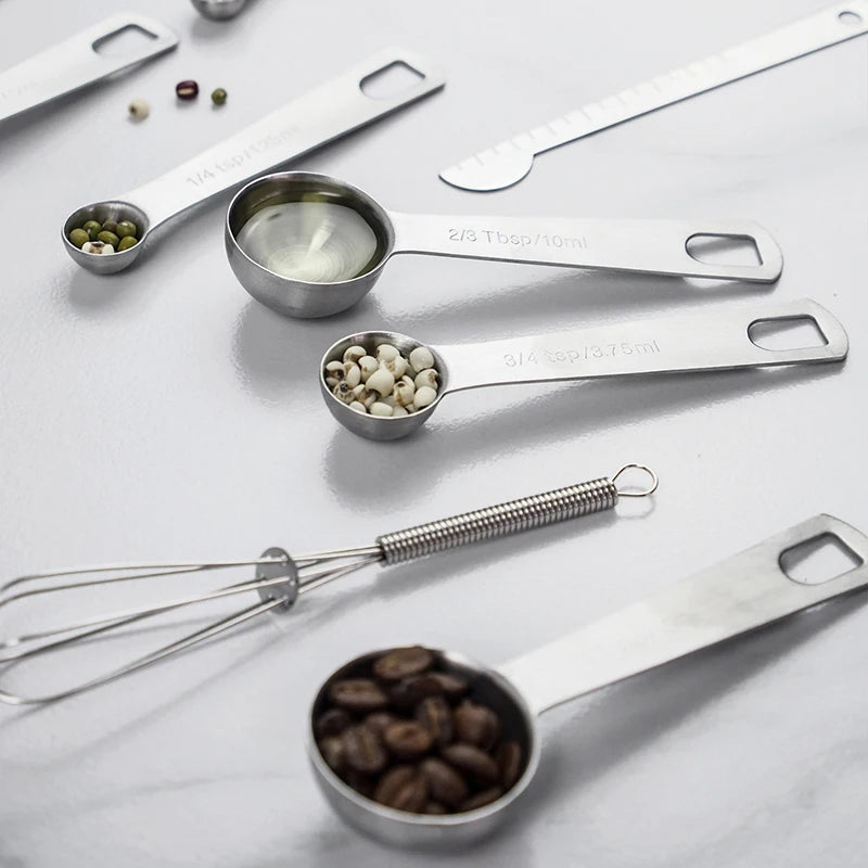 Measuring Spoons Set - Heavy Duty Stainless Steel Measuring Tools For Kitchen Cooking and Home Baking.