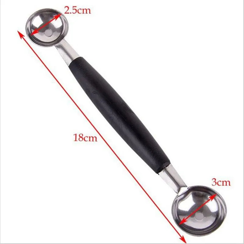 Melon watermelon Ball Scoop Fruit Spoon Ice Cream Sorbet Stainless Steel Double-end Cooking Tool Kitchen Accessories Gadgets.