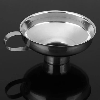 Stainless Steel Wide Mouth Canning Funnel Hopper Thick Salad Dressing Funnel Wide-Mouth Can for Oil Wine Kitchen Cooking Tools.