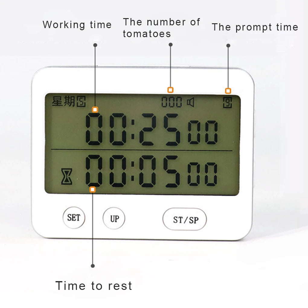 3-Channel Digital Kitchen Timer - Countdown and Up Pocket Timer