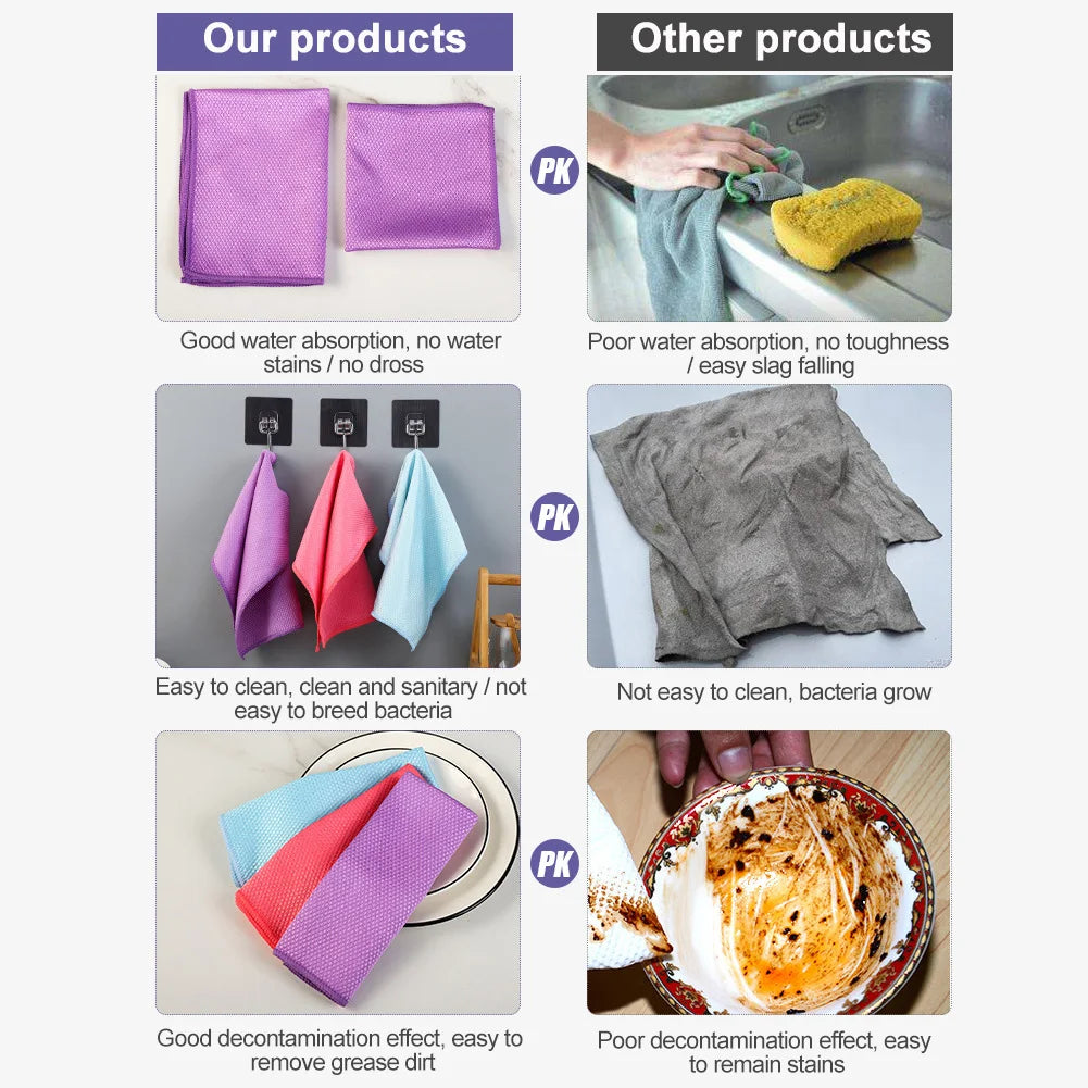 Microfiber Cleaning Cloth for Glass Kitchens and Automobiles