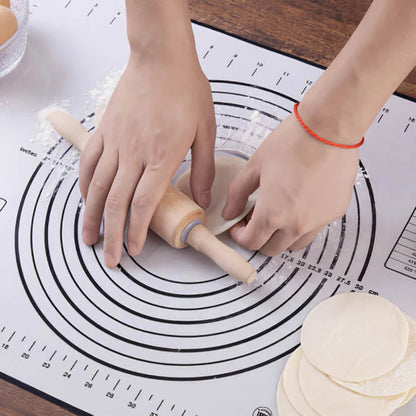Silicone Baking Mat for Pizza and Pastry - Non-Stick Kneading Dough Mat with Gadgets and Bakeware Accessories