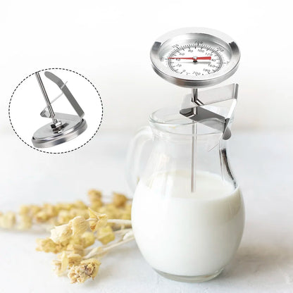 Stainless Steel Probe Thermometer for Kitchen Cooking - 0200 Temperature Meter for Milk Coffee Food and Meat