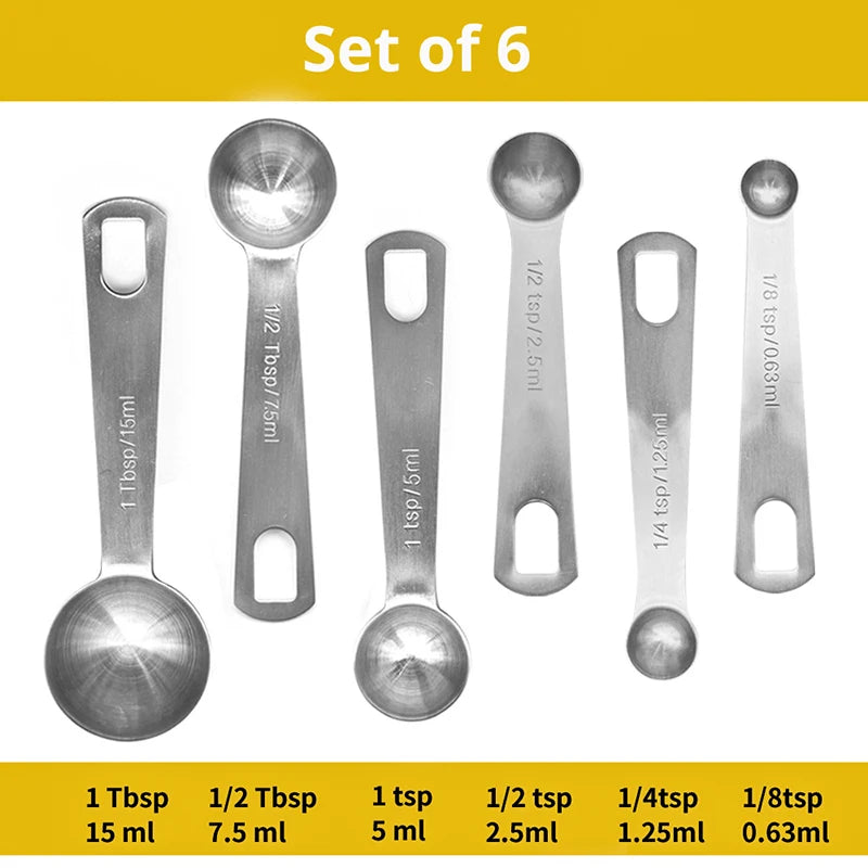 Measuring Spoons Set - Heavy Duty Stainless Steel Measuring Tools For Kitchen Cooking and Home Baking.