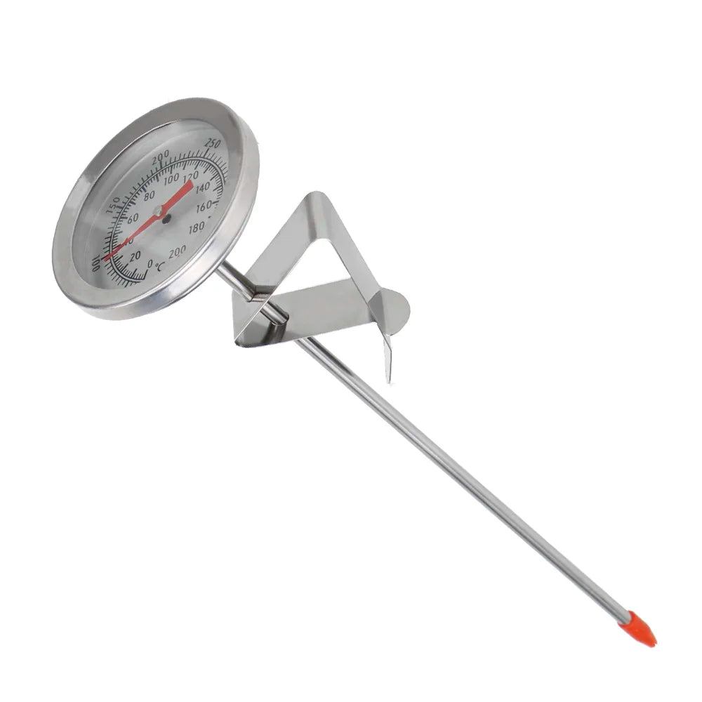 Stainless Steel Probe Thermometer for Kitchen Cooking - 0200 Temperature Meter for Milk Coffee Food and Meat