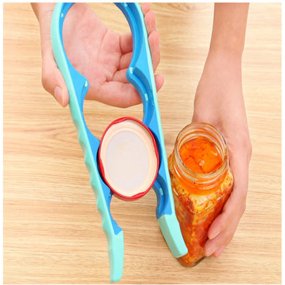 Opener for Beer Bottle Jar Opener Kitchen Cooking Gadgets Accessories 4 in 1 Handy Anti-slip Can Lid Screw Opener Bottle.
