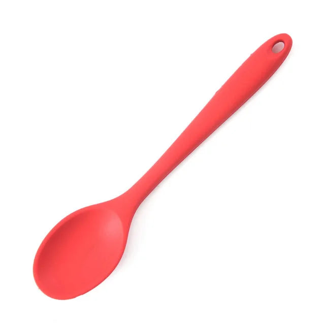 1Pcs Small Multicolored Silicone Spoons Nonstick Kitchen Spoon Silicone Serving Spoon Stirring Spoon for Kitchen Cooking Bakin.