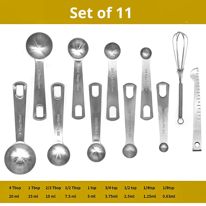 Measuring Spoons Set - Heavy Duty Stainless Steel Measuring Tools For Kitchen Cooking and Home Baking.