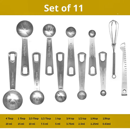 Measuring Spoons Set - Heavy Duty Stainless Steel Measuring Tools For Kitchen Cooking and Home Baking.