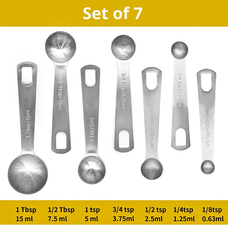 Measuring Spoons Set - Heavy Duty Stainless Steel Measuring Tools For Kitchen Cooking and Home Baking.