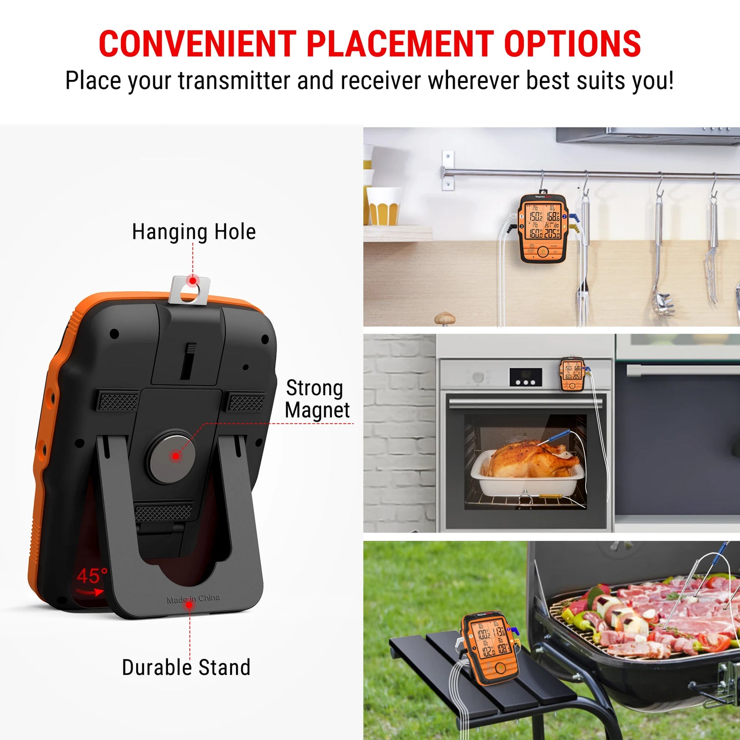 ThermoPro TP27C  4 Probes Digital Kitchen Cooking Thermometer For Meat Backlight BBQ Grilling Oven Meat Thermometer.