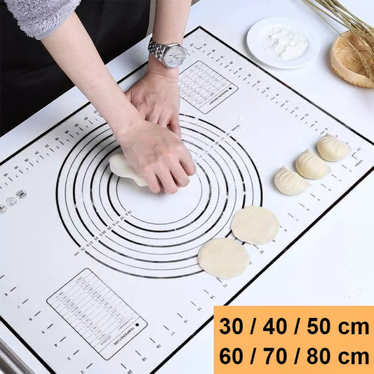 Large Silicone Kneading Pad with Scale - Non-Stick Rolling Dough Mat for Baking