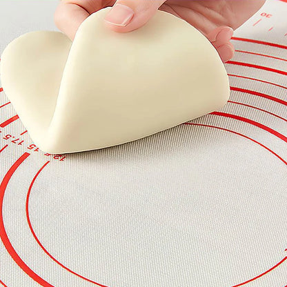 Silicone Baking Mat for Pizza and Pastry - Non-Stick Kneading Dough Mat with Gadgets and Bakeware Accessories