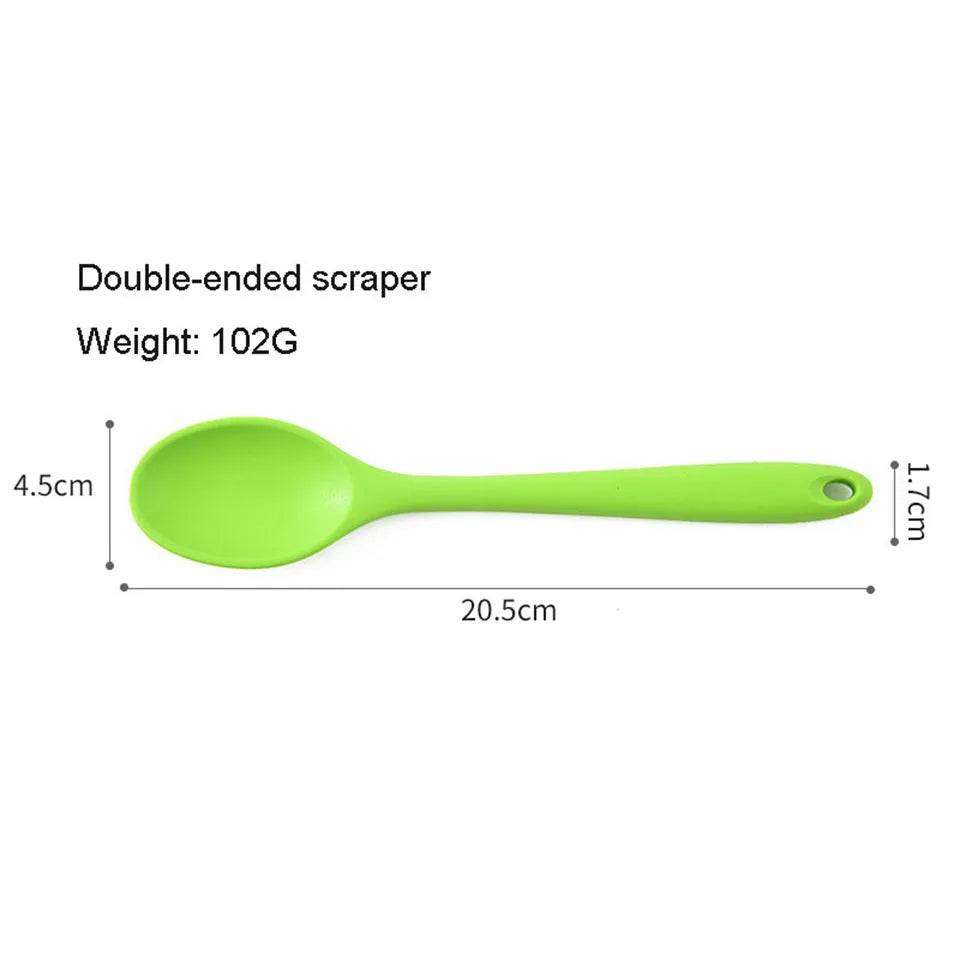 1Pcs Small Multicolored Silicone Spoons Nonstick Kitchen Spoon Silicone Serving Spoon Stirring Spoon for Kitchen Cooking Bakin.