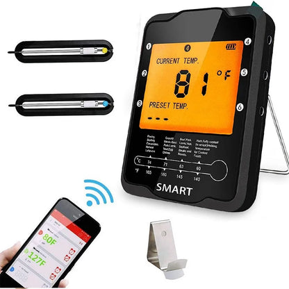 AIRMSEN Wireless Bluetooth Remote Digital Kitchen Cooking Food Meat Backlight Thermometer With Probe For BBQ Smoker Grill Oven.