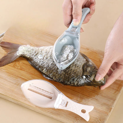 Fish Scale Grilling Scraper with Cover - Kitchen Household Tool for Cleaning Fish
