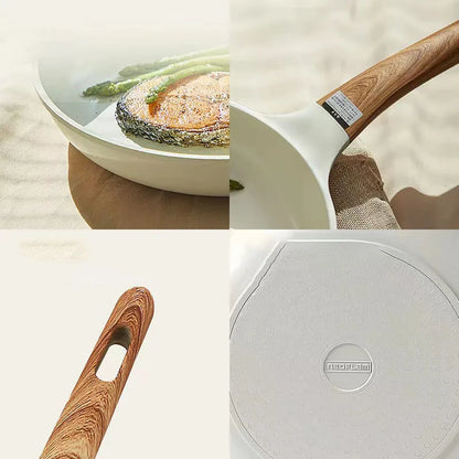 Non-Stick Ceramic Wok Frying Pan - Breakfast Omelette Maker Pan for Eggs Pancakes and Steaks